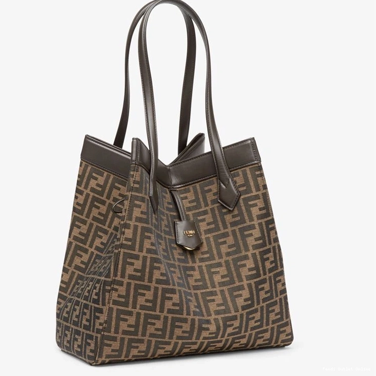 In Bag FF Large Fendi Fabric Origami Motif Brown 0711